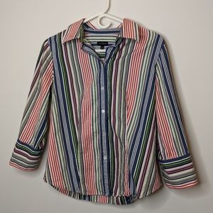 5/$25 ⭐ Talbots Multi Color Striped Button Down